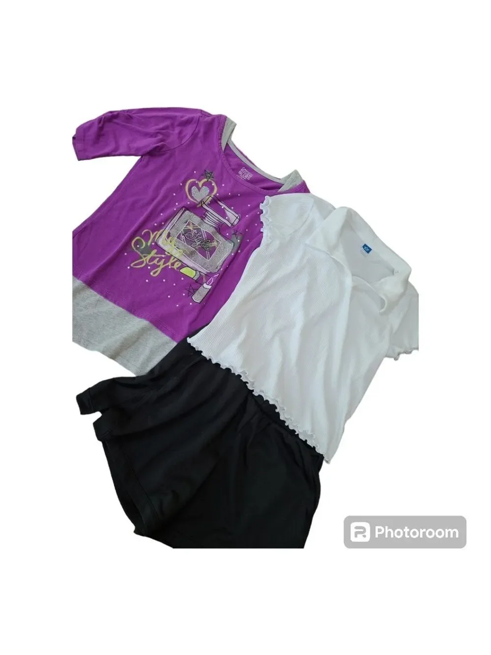 Girl's Size 10-12 plus 3 piece bundle tops and shorts